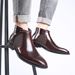Men's Classic Chelsea Boots - Retro Style Leather Ankle Boots With Anti-Slip Sole, Comfortable Pull-On Design For Casual Business Wear Non Slip Retro_vogvips.com