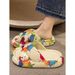 Women's Summer Internet Celebrity Outdoor Slippers 2026 New Fashion Graffiti Print Crossed Thick-Soled Non-Slip Beach_vogvips.com