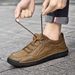 Men's Leather Loafers Breathable Casual Shoes, Spring And Autumn Lace-Up Casual Shoes, Men's Leather Shoes Trendy Goodye_vogvips.com