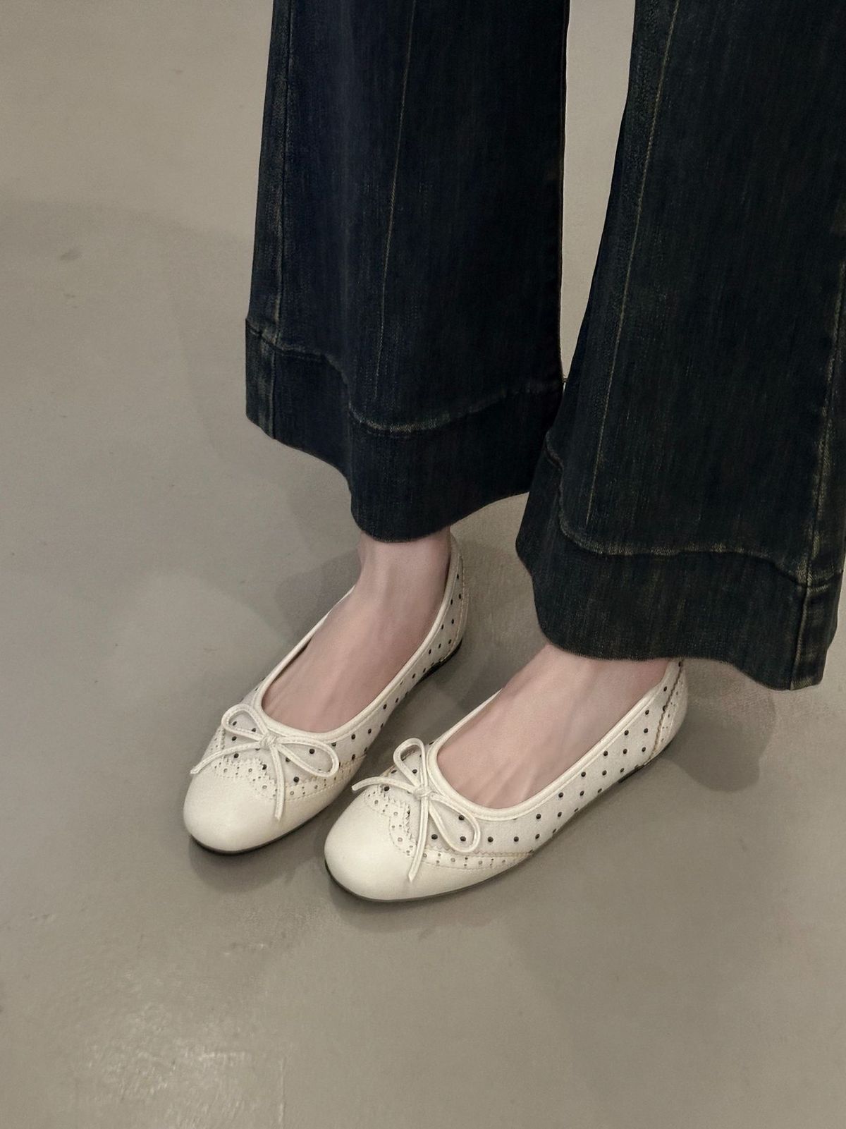 French-style Polka Dot Bow Mary Jane For Women, 2026 Summer New Model, Round Toe, Shallow Mouth, Soft Sole, Flat,_vogvips.com