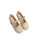 Light Mouth Red Single Shoes Female Spring And Autumn French Retro Gentle Fairy Suede Mary Jane Shoes Flat Beanie Shoes_vogvips.com