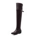 Autumn Winter Fat MM Round Toe Oversized Over-the-Knee Thick Heel Flat Bottom Knight Boots Women's Fashion Versatile_vogvips.com