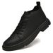 Round Toe Spring Breathable Mid-Top Height Increasing Top Layer Cowhide Casual Trendy Fashion Men's Shoes_vogvips.com