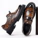 Euro Step Fashion High-Quality Crocodile Pattern Brogue Thick-Soled Pointed Toe Business Leather Versatile Men's Casual Shoes_vogvips.com