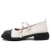 X1 Huidong Yixinda Soft Leather Women's Summer 2025 Chunky Heel Color Block Retro Round Toe Mary Jane Shoes_vogvips.com