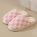 Couple Style Thick Sole Plaid Autumn Cute Flat Slippers Winter Fleece Lined Maternity Warm Cotton Shoes For Women_vogvips.com