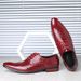 Men's Pointed Toe Shoes Hair Stylist Trendy Small Leather Shoes Shiny Stone Pattern Shoes_vogvips.com