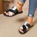 2026 New Fashionable Color-Block Versatile Toe-Loop Sandals For Women, Comfortable Casual Beach Non-Slip Slippers_vogvips.com