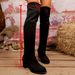 2025 Winter New Over-the-Knee Thick Long High Heel Slim Boots Suede Back Lace-Up_vogvips.com