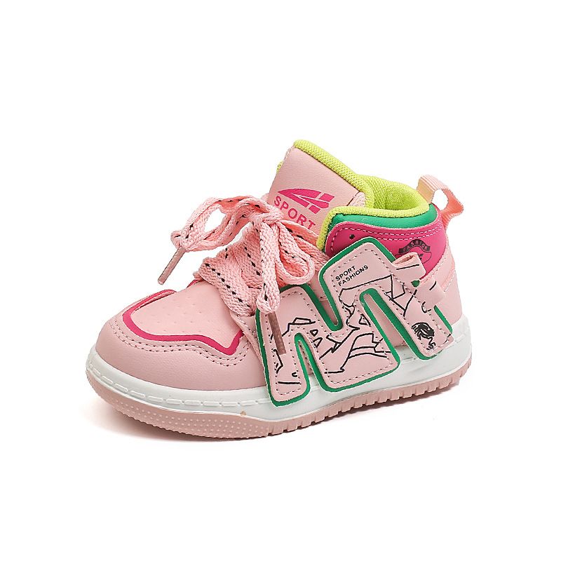 Kids' Sneakers High Top Basketball Shoes Girls' Baby Soft Soled Shoes Boys' Academy Style Board Shoes Fashion_vogvips.com