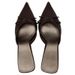 Women's Pointed Toe Bow Detail Satin Mule Heels Slip-On Dress Shoes For Fall Satin Bow Embellished High Heeled Mules Low Cut Outerwear Shoes_vogvips.com