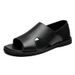 Sandals Men's Summer New Flat Bottomed Lightweight Middle-aged Men Outdoor Fashion Roman Beach Shoes Half Slippers_vogvips.com
