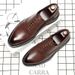 Men's Korean Style Pointed Toe Lace-up Thick-soled Business Formal Casual British Soft Leather Wedding Shoes 3018_vogvips.com