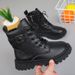Genuine Soft Leather Children's Martin Girls Single Boys Spring And Autumn Student Short Boots_vogvips.com