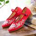 Wooden Sole Square Follow-up Coarse Heel Women's Embroidered Cloth Shoes, Spring And Autumn Style Pointed Fashion M Ü_vogvips.com