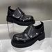ShoeVault British Commuter Slip-On Thick-Soled Leather Style Big Toe Derby Men's Height-Increasing Lazy Casual Shoes_vogvips.com