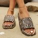 Women's Zebra Print Slip-On Slippers Summer Fashion Versatile Sandals Comfortable Home Slides For Beach Walks Street Wear_vogvips.com