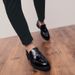 Euro Step Korean Style British Trend Pointed Toe Casual Patent Leather Shiny Lazy Height Increasing Trendy Shoes Mens Sneakers_vogvips.com