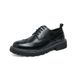 Euro Step 2025 Spring New Round Toe Korean Style Brogue Leather Youth Work Color-Block Men's Shoes_vogvips.com