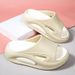 Bebealy Women Platform Flat Sandals Vacation Soft Pool Beach Sandals Nonslip Cushioned Shower Shoes Home Women Cloud Slippers_vogvips.com