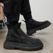 European Warm Series Men's Shoes Spring New Non-Slip Wear-Resistant Short High Top Height Increasing Versatile Black Work Martin_vogvips.com