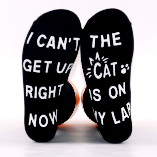 Mid-tube socks animal series casual cotton socks sole letter non-slip adhesive floor socks_vogvips.com