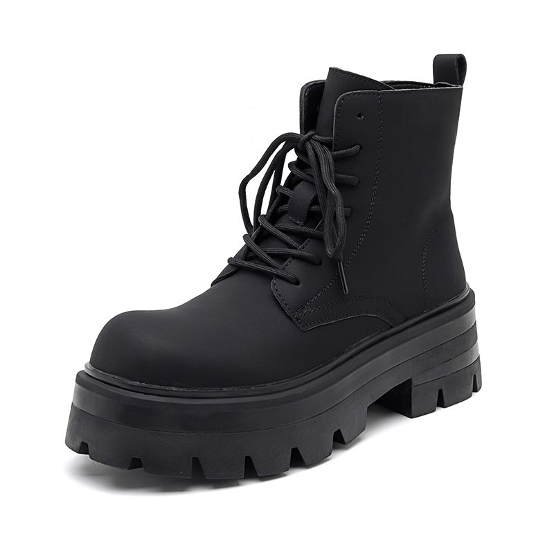 New Leather Spring Men's Shoes High-top Men's Heightening Tooling Martin Boots_vogvips.com