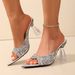 Women's Sexy Pointed Toe High Heels Sequined Crystal Heel Sandals European And American Style Plus Size Summer_vogvips.com