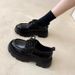 Thick-soled Small Leather Shoes, Women's New Year's Skirts, Single Shoes_vogvips.com
