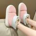 Waterproof Slippers 2025 New Style Fleece-Lined Thickened Outdoor Thick Sole Non-Slip Closed-Toe Cotton Shoes For Women_vogvips.com