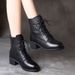 Women's Martin 2022 New Fashion British Style Soft Leather Mid-Heel Chunky Heel Versatile Short Boots Self-Sale_vogvips.com