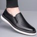 Spring White Shoes Leather Breathable Men's Doudou Shoes Casual Soft Leather One-pedal Lazy Shoes Men's Shoes_vogvips.com