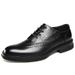 Euro Step 2025 Spring Men's Business Top Layer Cowhide Brogue British Casual Hollow Leather Shoes_vogvips.com