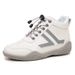 2026 New Spring And Autumn Mid-Top Soft Sole White Fashionable Niche Casual Shoes Non-Slip Wear-Resistant Women's_vogvips.com