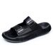 High End Slippers With Top Layer Of For Men, Featuring Anti Slip EVA Outsole A Cool Mop. Men's Leather Sandals Are_vogvips.com