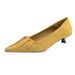Pointed-toe Ruched High-heeled Shoes For Women, 2025 New Autumn Fashion, Elegant Shallow-cut Stiletto Women's Shoes,_vogvips.com