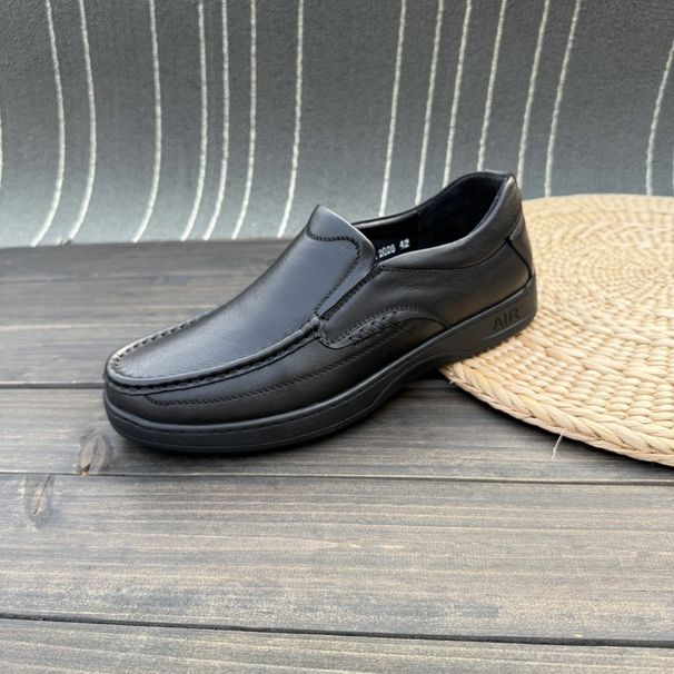New Men's On Shoes With Business Top Layer Cowhide, Casual Spring And Autumn Anti Slip Thick Soled Leather Shoes, Odor_vogvips.com