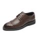 Euro Step 2025 Spring Summer Business Formal Lace-up Brogue Carved Pointed Toe Men's Leather Shoes_vogvips.com