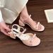 Fairy-style French Bow Chunky Heel Sandals Women, 2026 Summer New Model, Suitable For Pairing With Skirts, High-heeled_vogvips.com