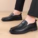 Euro Step 2025 Loafers Business Casual Slip-On Leather Shoes Low-Cut Top Layer Cowhide Moccasins Men's Trendy Breathable_vogvips.com