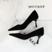 3767-A1 Style Fashionable And Minimalist Slimming Wine Glasses, High Heels, Shallow Mouthed Pointed Suede Women's_vogvips.com