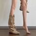 Super Soft Sheepskin~Brown Western Cowboy Versatile Wasteland Style Slouch Women's Internal Height Increase Slimming_vogvips.com