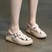 DRKANOL 2026 Genuine Leather Platform Women Wedges Buckle Casual Sandals Mixed Colors Versatile Summer Slingback Shoes_vogvips.com