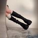National Trend Petite Rider This Year's Popular High Tube Over-the-Knee Black Chunky Heel Slouchy Long Slim Boots_vogvips.com