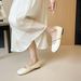 French Silver Flat-soled Single Shoes Women's Summer Pig's Trotters Split-toed Shoes With Skirts Mary Jane Shoes_vogvips.com