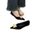 2025 Winter New Pointed Toe Single Shoes For Women French Style Elegant Matching Dress Bowknot Strap Chunky High Heels_vogvips.com