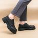 Euro Step 2025 Breathable Men's British Brogue Business Height Increasing Thick Sole College Style Casual Leather Shoes_vogvips.com
