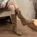 French Style Internal Height Increae Slouch For Women Slimming 2025 New Autumn High Tube Riding Over-the-Knee Long_vogvips.com