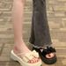 French-s High-end Sandals 2026 New Model Platform Thick-soled Bow Slippers For Women Summer Outdoor Wear Ins Fairy_vogvips.com