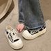 Low-top Canvas Women, Thick-soled, Petite, 2025 Spring New Versatile Student Chunky Sneakers, White Shoes For Women_vogvips.com
